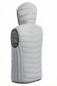 Купить Мужской лёгкий стёганый жилет Valianly с капюшоном серого цвета 9635_1Sr, фото 8