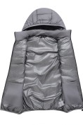 Купить Мужской лёгкий стёганый жилет Valianly с капюшоном темно-серого цвета 9635_1TC, фото 10