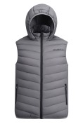 Купить Мужской лёгкий стёганый жилет Valianly с капюшоном темно-серого цвета 9635_1TC, фото 4