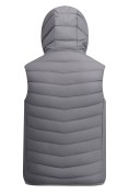 Купить Мужской лёгкий стёганый жилет Valianly с капюшоном темно-серого цвета 9635_1TC, фото 7