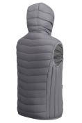 Купить Мужской лёгкий стёганый жилет Valianly с капюшоном темно-серого цвета 9635_1TC, фото 9