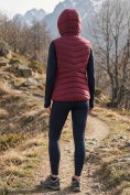 Купить Женский лёгкий стёганый жилет Valianly с капюшоном бордового цвета 9636_2Bo, фото 3