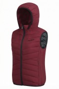 Купить Женский лёгкий стёганый жилет Valianly с капюшоном бордового цвета 9636_2Bo, фото 5