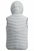 Купить Женский лёгкий стёганый жилет Valianly с капюшоном серого цвета 9636_2Sr, фото 7