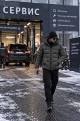 Купить Мужская зимняя стёганая куртка с графеновой подкладкой цвета хаки 9651Kh, фото 5