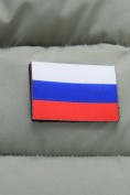 Купить Мужская зимняя стёганая куртка с графеновой подкладкой зеленого цвета 9651Z, фото 11