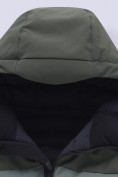 Купить Куртка для мальчика стёганая зимняя с капюшоном цвета хаки 9655_1Kh, фото 6