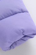 Купить Куртка для девочки стёганая зимняя с капюшоном фиолетового цвета 9656_2F, фото 17