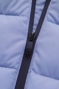 Купить Куртка для девочки стёганая зимняя с капюшоном синего цвета 9656_2S, фото 4