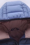 Купить Куртка для девочки стёганая зимняя с капюшоном синего цвета 9656_2S, фото 5
