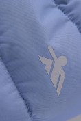 Купить Куртка для девочки стёганая зимняя с капюшоном синего цвета 9656_2S, фото 7