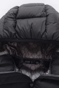 Купить Мужская удлинённая зимняя куртка с V-образной стёжкой черного цвета 9659Ch, фото 9