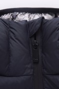 Купить Мужская удлинённая зимняя куртка с V-образной стёжкой черного цвета 9659Ch, фото 10