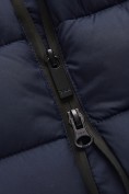 Купить Мужская удлинённая зимняя куртка с V-образной стёжкой черного цвета 9659Ch, фото 11