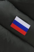 Купить Мужская удлинённая зимняя куртка с V-образной стёжкой цвета хаки 9659Kh, фото 11