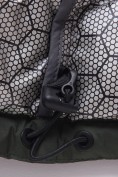 Купить Мужская удлинённая зимняя куртка с V-образной стёжкой цвета хаки 9659Kh, фото 15