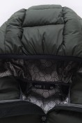 Купить Мужская удлинённая зимняя куртка с V-образной стёжкой цвета хаки 9659Kh, фото 8