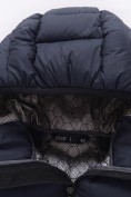 Купить Мужская удлинённая зимняя куртка с V-образной стёжкой темно-синего цвета 9659TS, фото 11