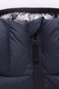 Купить Мужская удлинённая зимняя куртка с V-образной стёжкой темно-синего цвета 9659TS, фото 12