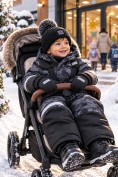 Купить Комбинезон горнолыжный зимний для мальчика темно-серого цвета 9661TC, фото 3