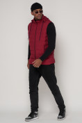 Купить Спортивная жилетка утепленная мужская бордового цвета 9808Bo, фото 2