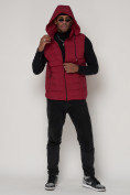 Купить Спортивная жилетка утепленная мужская бордового цвета 9808Bo, фото 5
