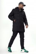 Купить Куртка удлинённая мужская зимняя черного цвета 99777Ch, фото 10