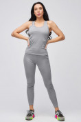 Купить Спортивный костюм для фитнеса женский серого цвета 21104Sr, фото 2