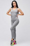 Купить Спортивный костюм для фитнеса женский серого цвета 21104Sr, фото 3