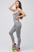 Купить Спортивный костюм для фитнеса женский серого цвета 21104Sr, фото 4