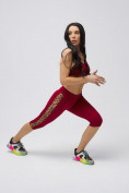 Купить Спортивный костюм для фитнеса женский бордового цвета 21107Bo