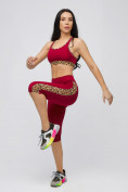 Купить Спортивный костюм для фитнеса женский бордового цвета 21107Bo, фото 14
