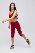 Купить Спортивный костюм для фитнеса женский бордового цвета 21107Bo, фото 9
