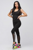 Купить Спортивный костюм для фитнеса женский черного цвета 21106Ch, фото 7