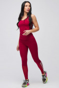 Купить Спортивный костюм для фитнеса женский бордового цвета 21106Bo