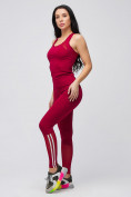 Купить Спортивный костюм для фитнеса женский бордового цвета 21106Bo, фото 7