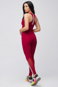 Купить Спортивный костюм для фитнеса женский бордового цвета 21106Bo, фото 8