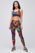 Купить Спортивный костюм для фитнеса женский фиолетового цвета 21102F