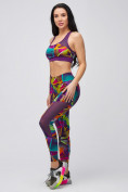Купить Спортивный костюм для фитнеса женский фиолетового цвета 21102F, фото 5
