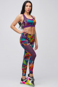 Купить Спортивный костюм для фитнеса женский фиолетового цвета 21102F, фото 8