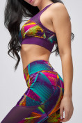 Купить Спортивный костюм для фитнеса женский фиолетового цвета 21102F, фото 4