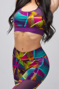 Купить Спортивный костюм для фитнеса женский фиолетового цвета 21102F, фото 12