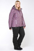 Купить Костюм горнолыжный женский большого размера малинового цвета 018112М, фото 3