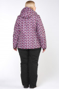 Купить Костюм горнолыжный женский большого размера малинового цвета 018112М, фото 4