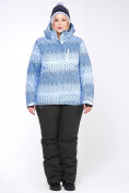 Купить Костюм горнолыжный женский большого размера синего цвета 01830S, фото 2