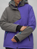 Купить Горнолыжный костюм женский большого размера фиолетового цвета 02278F, фото 12