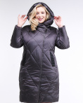 Купить Куртка зимняя женская стеганная темно-серого цвета 105-917_58TC, фото 5