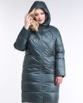 Купить Куртка зимняя женская стеганная темно-зеленого цвета 105-918_16TZ, фото 6