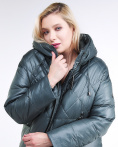 Купить Куртка зимняя женская стеганная темно-зеленого цвета 105-918_16TZ, фото 7