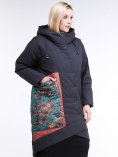 Купить Куртка зимняя женская классическая БАТАЛ темно-серого цвета 112-901_18TC, фото 3